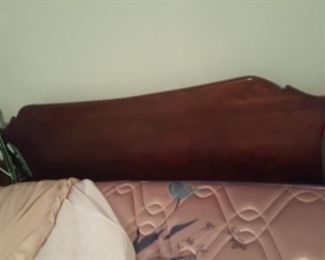 FULL SIZE CHERRY BED WITH NEWER MATTRESS AND BOX SPRINGS
