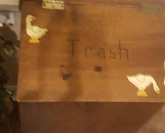 WOODEN TRASH CAN