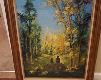 Painting on canvas approx 3' x 2.5'