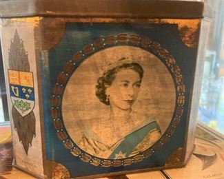 Vintage tin depicting Queen Elizabeth's 1953 coronation