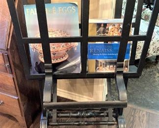 Antique wood folio stand/ rack (map, poster, document holder used in a library or office)