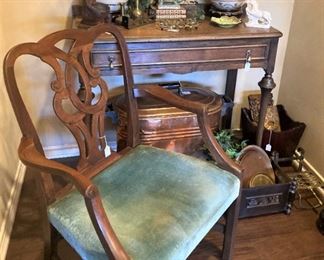 Vintage side chair; small desk; décor