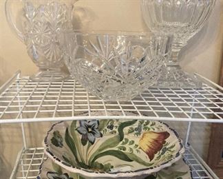 Pressed glass selections; Italian bowl and underplate