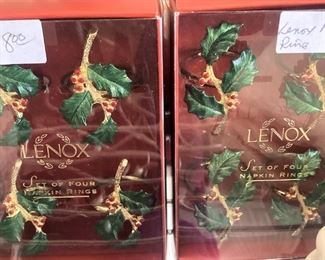 Lenox holly napkin rings