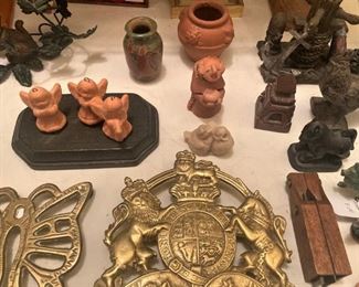 Brass trivets; "smalls"