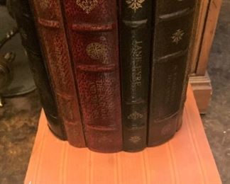 "Book" waste basket; small stool