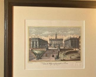Framed art depicting Rome