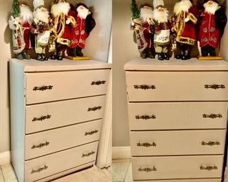 PRE-SALE Gray Painted 4 Drawer Chest / Dresser is 17 inches deep by 30 inches wide by 42 inches tall. Needs some TLC $30