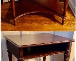 PRE-SALE Small Dark Wood Table w 1 Opening is 20 inches deep by 26 inches wide by 27 inches tall. No Brand $45