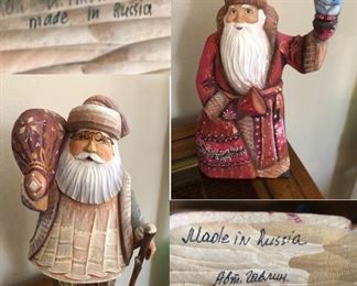 Authentic Russian Hand Carved Santas