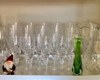 Rogaska GALLIA Crystal Water Goblets, Wine Glasses, Cordials, Wine Carafe & Crystal Bowl
