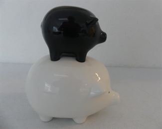 His & Hers "Piggy Back" Bank - Coins Drop From Top Bank to Bottom