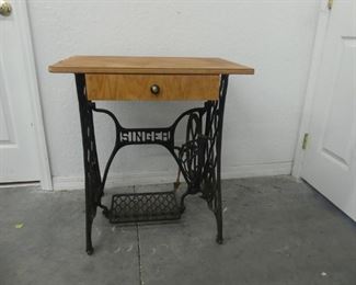 Antique Late 1800s Singer Treadle Sewing Machine Table Refitted as Writing Desk