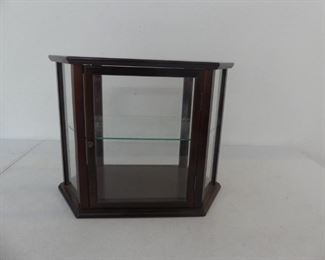 Vintage The Bombay Company Wood & Glass Display Cabinet with Adjustable Shelf