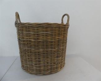 Pottery Barn Portland Round Woven Tote Basket - 22" Diameter x 23" Tall