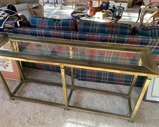 Brass glass sofa table