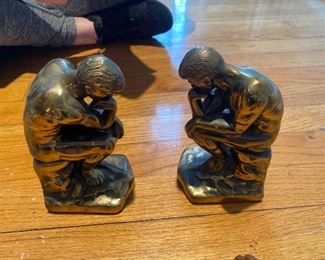 Solid brass bookends