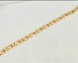 14 K gold Rose gold and yellow gold bracelet 