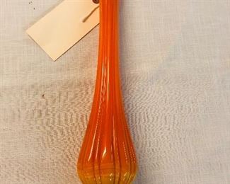 Mid Century Modern Slag glass vase 15 1/2 in tall 
