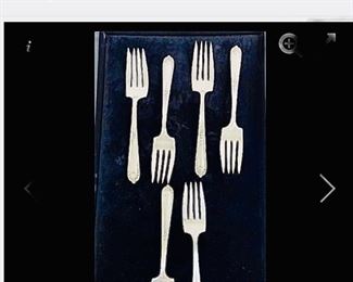 Sterling Silver Salad Forks weighing 206.4 grams total weight  