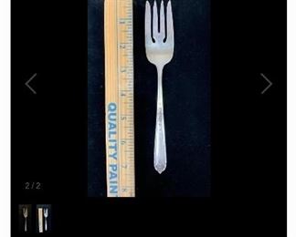 Sterling Silver Heavy Serving Meat / Poultry  Fork weighing 56.4 grams