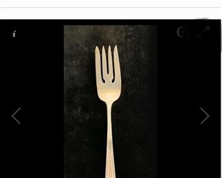 Sterling Silver Heavy Serving Meat / Poultry  Fork weighing 56.4 grams