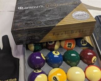 Multiple Pool Playing Equipment included with table Two boxes of balls, Ball Washer,  Pool Chalk, included in purchase of pool table