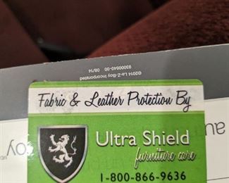 Lazy boy Burgundy Recliner treated with ultra shield fabric protector