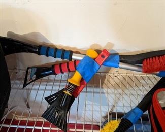 Multiple ice  scrapers and soft touch car brushes