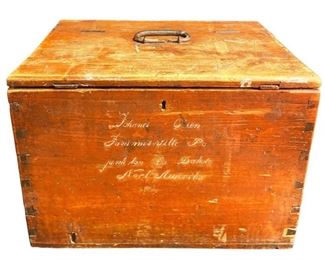 Red Paint Primitive Trunk
