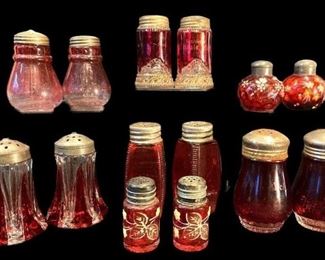 Collection Ruby Red EAPG Shakers
