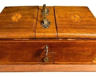 Antique Inlaid Pipe Tobacco Humidor C. 1880
