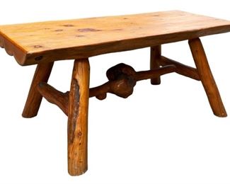 YELLOWSTONE Mayor Mid Century Live Edge Twisted Root Bench
