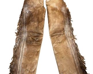 YELLOWSTONE Early 20th C Vintage Western Leather Cowboy Chaps
