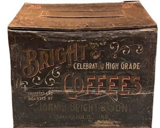 Antique Coffee Advertising Bin
