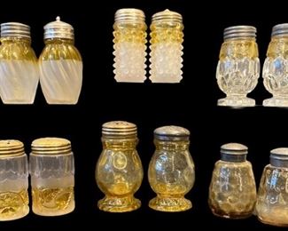EAPG Yellow & Clear Shakers FRANCIS WARE
