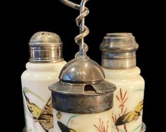 MOUNT WASHINGTON Milk Glass Condiment Set
