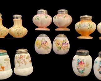 MOUNT WASHINGTON Egg & Milk Glass Shakers
