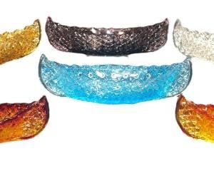 Collection 6 FENTON Button and Bows Glassware Canoes
