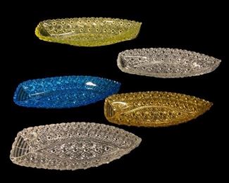 Collection Vintage FENTON Button and Bow Canoes
