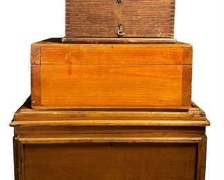 Collection Antique Wood Marquetry Boxes
