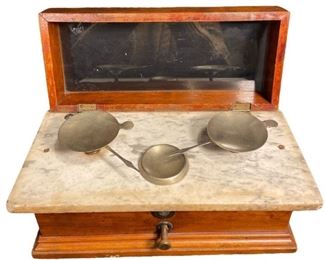 Antique Marble Base Scientist Laboratory Scale
