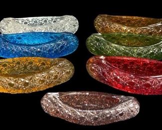 Vintage FENTON Button and Daisy Canoes and Candle Holder
