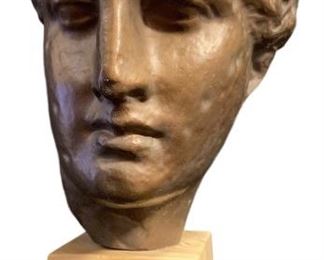 Greek Goddess Bust on Marble Base
