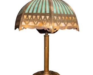 Art Deco MILLER Stained Glass Panel Lamp
