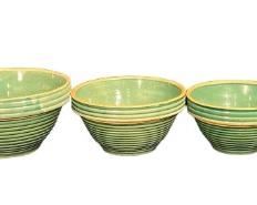Vintage MCCOY Nested Set of Green Beehive Mixing Bowls
