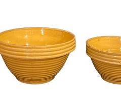 Four Vintage MCCOY Yellow Ware Beehive Mixing Bowls
