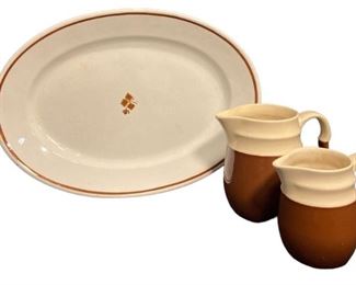 Collection Stoneware McCOY Pitchers and ANTHONY SHAW & SON Platter
