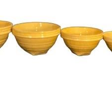 Vintage MCCOY Nested Set of Yellow Ware Window Pane Pattern Mixing Bowls
