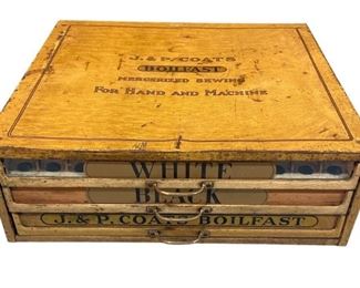 J.& P. Coats Metal Department Country Store Spool Cabinet
